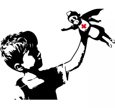 Szuperhős banksy nővér vinyl wall art matrica - TenStickers