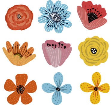 Színes virágok bicikli matrica - TenStickers