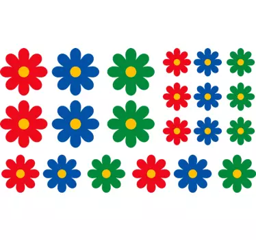 Színes egyéni virágok bicikli matrica - TenStickers