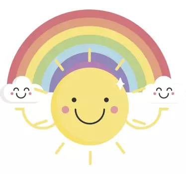 Szivárvány és a nap falüveg - TenStickers