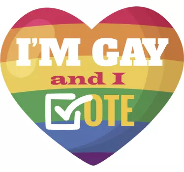 Szivárvány szavaz melegautó matrica - TenStickers