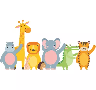 Dzsungel kiskutyák illusztráció fali art matrica - TenStickers