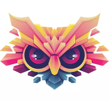Színes bagoly design madár matrica - TenStickers