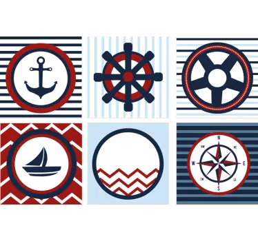 Matrózok elemek csempék átviteli matrica - TenStickers