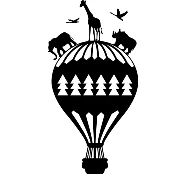 Ballon nevű dzsungel állatok gyermek hálószoba fal matrica - TenStickers