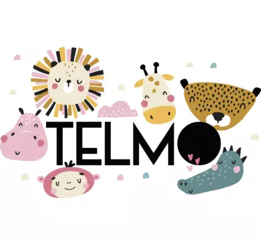 Dzsungel név illusztráció fal art - TenStickers