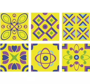 Pszichedelikus szimmetriák csempék átviteli matrica - TenStickers