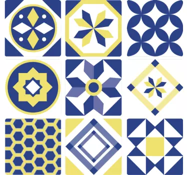 Sárga és kék cserép átadása - TenStickers