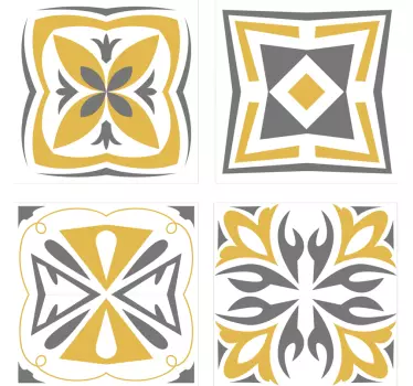 Sárga és szürke csempe matrica - TenStickers