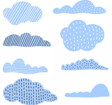 Felhők rajzok illusztráció fal art matrica - TenStickers