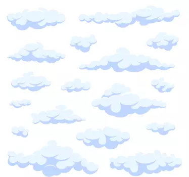 Reális felhők gyerek hálószoba fal matrica - TenStickers