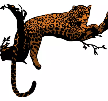 Tigris fán vadon élő állat matrica - TenStickers
