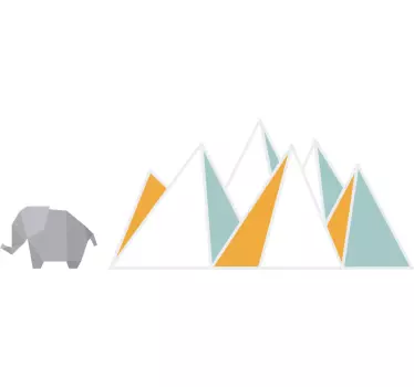 Geometriai stílusú elefánt illusztráció matrica - TenStickers