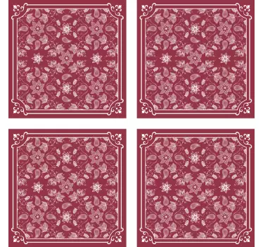 Gyönyörű paisley virágok csempe transzfer matrica - TenStickers