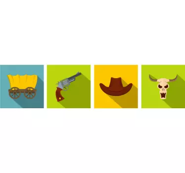 Cowboy csempe stílusú csempe átviteli matrica - TenStickers