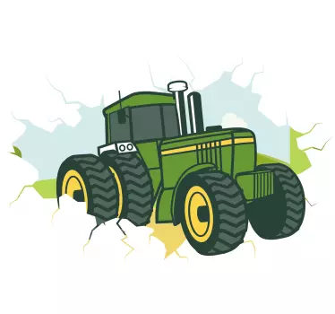 Traktor 3d john deere illusztráció fal art matrica - TenStickers