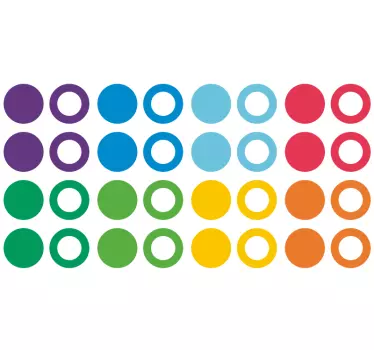 Szivárvány színek körök fal matrica - TenStickers