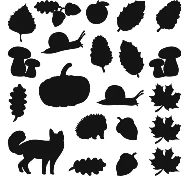 Rajzolt erdei állatok és növények vadállati matrica - TenStickers