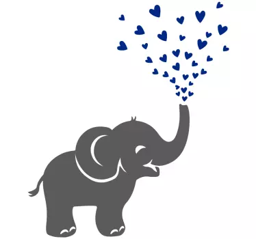 Elefánt szív permetezésével vadállat matrica - TenStickers