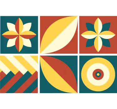 Zöld és narancssárga mintás cserép átadása - TenStickers