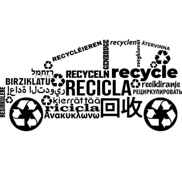 Szemléltető újrahasznosított autójelző matrica - TenStickers