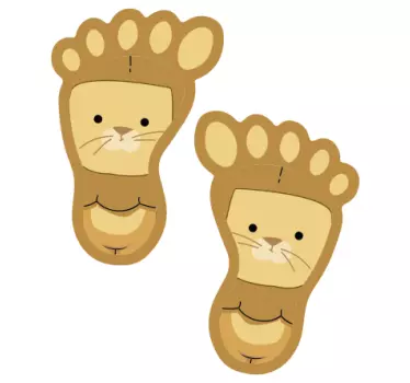 Aranyos állat lábnyomok vinil matricák padlóra - TenStickers