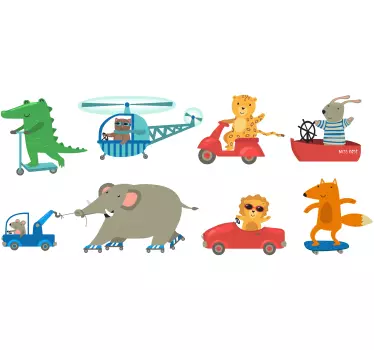 állati kalandjelenet matrica gyerekeknek - TenStickers