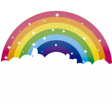 Személyre szabott szikrázó szivárványos gyerek hálószoba falmatri - TenStickers