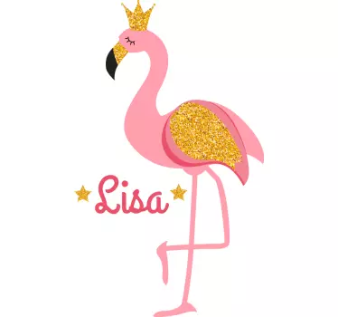 Flamingó név madár matricával - TenStickers