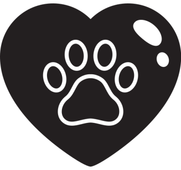 Kutya mancsok nagy szív autó matrica - TenStickers