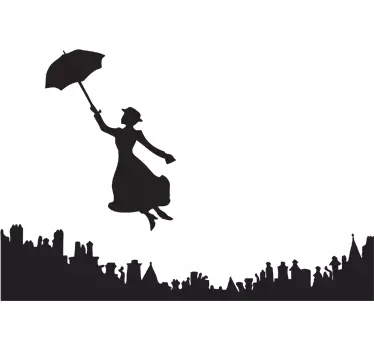Mary poppins sziluett matrica - TenStickers