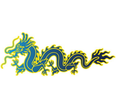 Kék láng sárkány autó matrica - TenStickers
