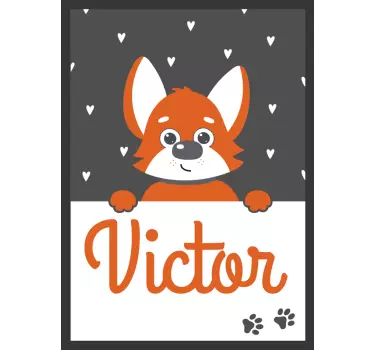 Kutya poszter név gyerekeknek hálószoba fal matrica - TenStickers