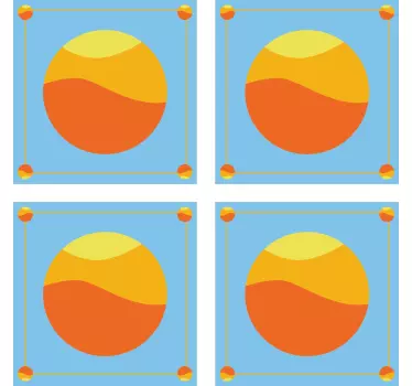 70-es évek nap mintás csempe matrica - TenStickers