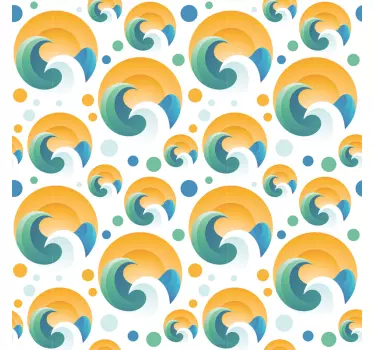 Hullámok és pontok csempematrica - TenStickers