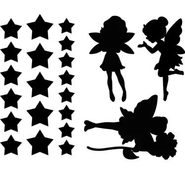 Ragyogó csillagok tündérpor angyal matrica - TenStickers