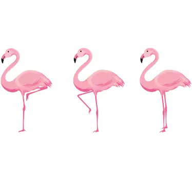 Rózsaszín flamingó madár matrica - TenStickers