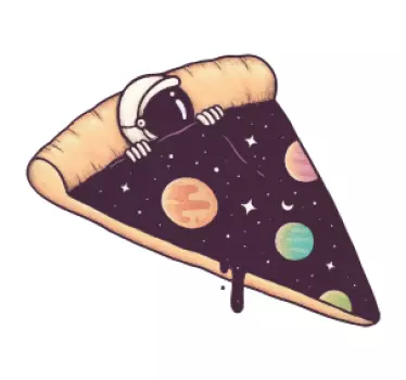 űrhajós pizzaszelet világűr matrica - TenStickers