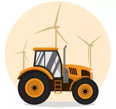 Traktor egy szélmalmok háttér játék matrica - TenStickers