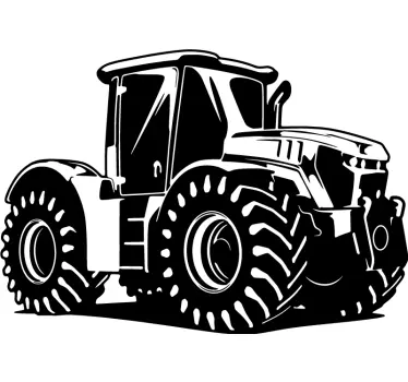 Monokróm stílusos traktoros játék matrica - TenStickers