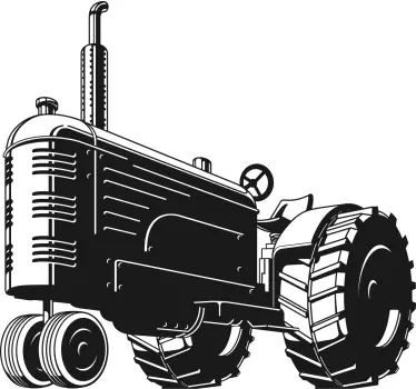 Retro monokróm traktor játék matrica - TenStickers