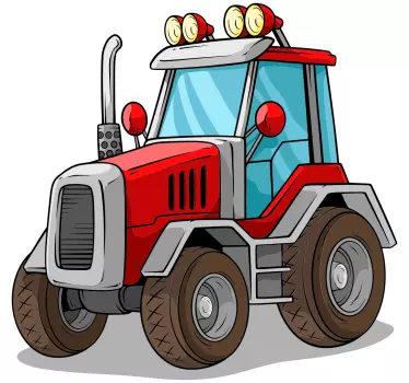 Nagy piros traktor játék matrica - TenStickers