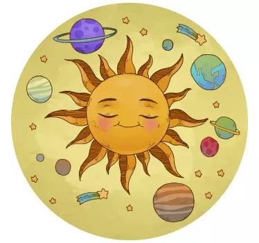 Mosolygós nap illusztráció világűr matrica - TenStickers