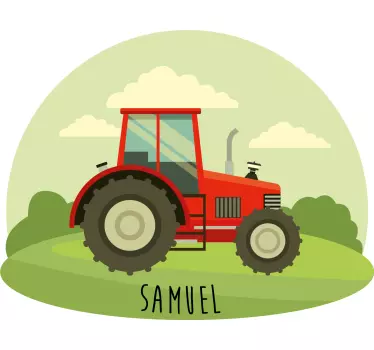 Név és kis traktoros játék matrica - TenStickers