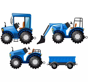 Kék traktor csomag játék matrica - TenStickers