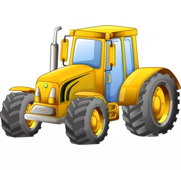Sárga nagy traktoros játék matrica - TenStickers