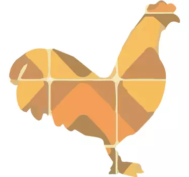 Csempézett kakas cserép transzfer matrica - TenStickers