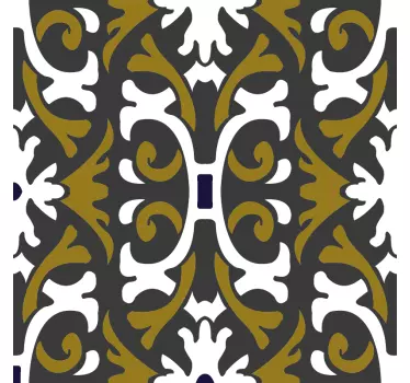 Vintage bézs virág csempe cserép átadása - TenStickers
