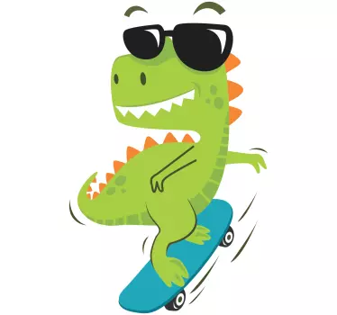 Dino szemüveggel a sárkány fal matricáján - TenStickers