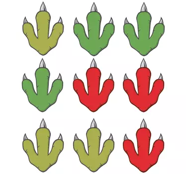 Dinoszaurusz lábnyoma sárkány fal matrica - TenStickers